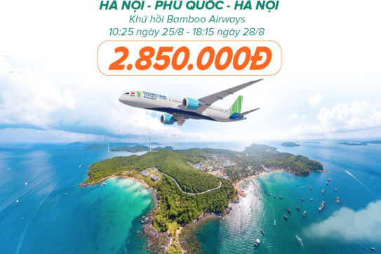 Vé bay Phú quốc cuối tháng 8 siêu giảm giá